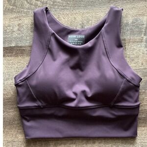 ROAM LOUD Purple Sports Bra Racerback  Size Large